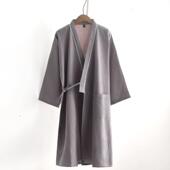 纯棉纱布薄款 女春秋夏季 汗蒸浴袍情侣家居服睡衣 和服睡袍男士 日式