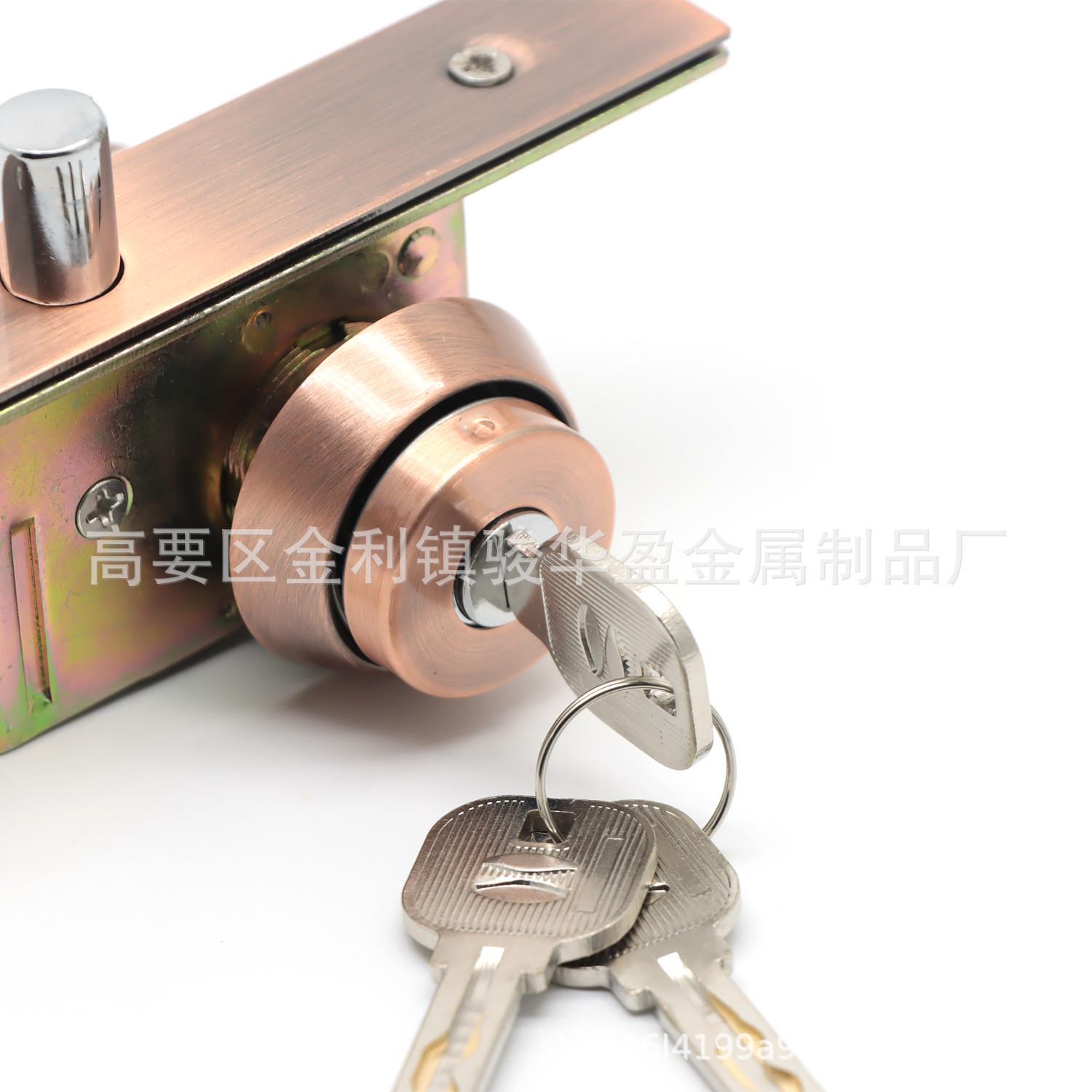 不锈钢框有门锁推拉大门圆舌地锁玻璃门落地插芯锁卧室门机械门锁