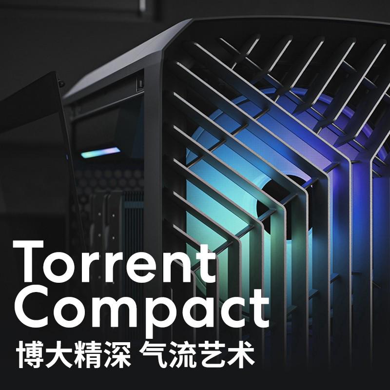 分形工艺机箱Torrent Compact中塔型风冷EATX白色侧透水冷台式机