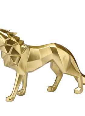 工艺礼品树脂摆件现代简约室内客厅创意家居动物狼摆件北欧