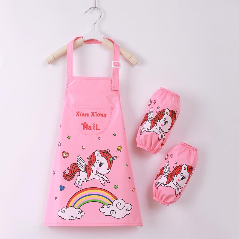 小学生画画衣儿童洗碗围裙围兜防水厨房小孩美术生衣服绘画罩衣