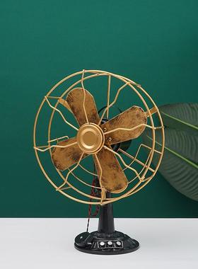铁艺风扇 摄影道具 书桌服装店节日展厅做旧软装装修个性摆件
