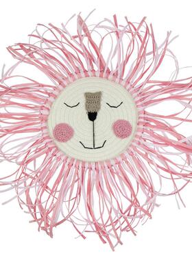 ins北欧手工编织挂饰狮子造型家居墙壁卡通儿童房童装店道具