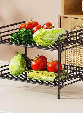 餐桌收纳架桌面置物架厨房台面整理桌上双层分层零食杯子水杯架子