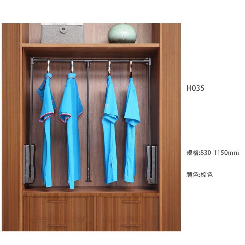 衣帽间下拉式挂衣杆衣柜升降衣架自动回位挂衣器衣橱拉杆五金