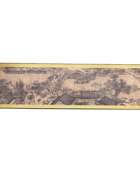 qd4d清明上河图图卷轴国画千里江山装饰画居图山水画五牛图挂画横