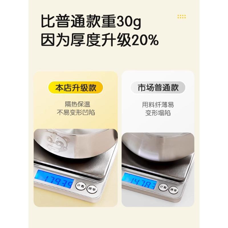 宝宝碗防摔防烫儿童吃饭专用碗带手柄自主进食吸盘碗304不锈钢2岁