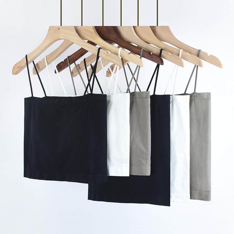 小众女夏季白色内搭带胸垫内衣短款打底黑色外穿抹胸