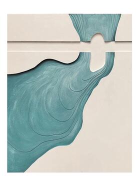3d立体木雕手绘肌理装饰画客厅沙发侘寂风挂画玄关手工背景墙壁画