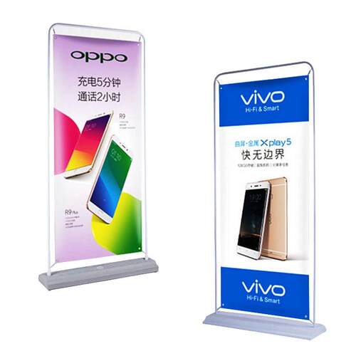 E铁门型展架80x180写真PVC海报架户外广告牌注水加厚门型架易拉宝