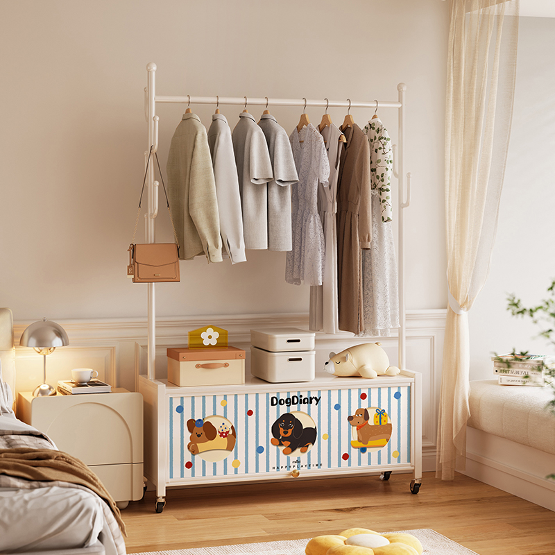 美世达挂衣架落地2025新款鞋柜一体玄关卧室家用多功能移动衣帽架