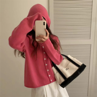 连帽开衫针织外套全羊毛无缝一体