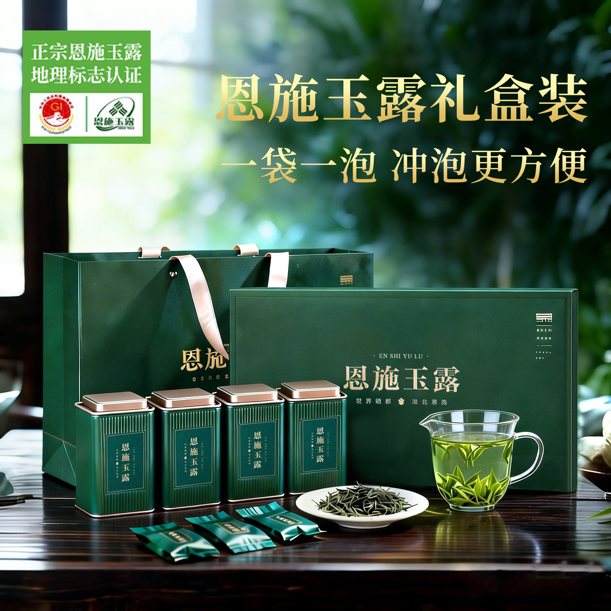 2025新茶恩施玉露茶叶礼盒湖北特产蒸青绿茶春节拜年送礼送长辈