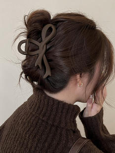 春夏新款 复古鲨鱼夹发夹高颜值夹子头饰 超大号高级感磨砂抓夹法式