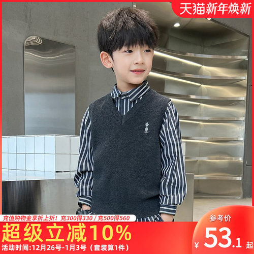 儿童针织背心洋气秋季