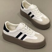 厚底鞋 时尚 复古德训鞋 女百搭运动板鞋 小白鞋 休闲阿甘鞋 女2025新款