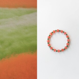 QIANTAO「合欢」原创中式天然冰飘南红和田玉手串女生手链礼物