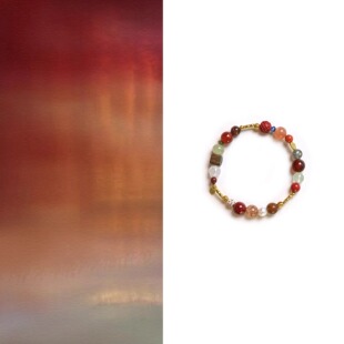 QIANTAO「朱颜」原创天然多宝水晶朱砂手串本命年转运手链礼物