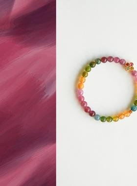 QIANTAO「花季」原创中式天然老矿收藏级碧玺手串女高级手链礼物