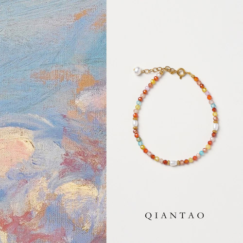 QIANTAO「青橙」原创天然水晶淡水珍珠手链女生气质小众高级礼物