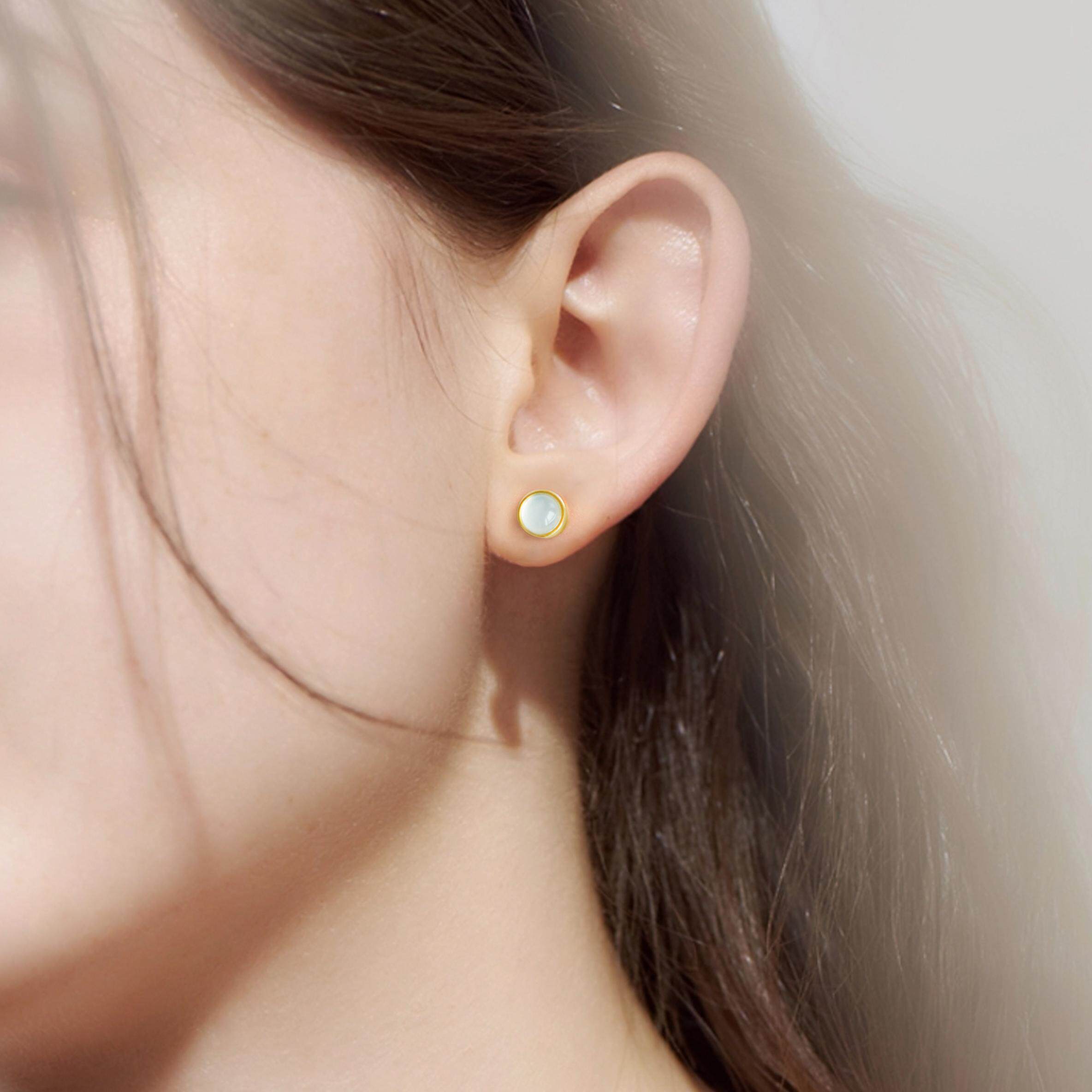 Qiantao「祝余」原创百搭简约925银耳钉天然南红白玛瑙耳饰礼物,饰品/流行首饰/时尚饰品新,耳钉,淘宝优惠券,粉丝福利购,淘宝优惠卷