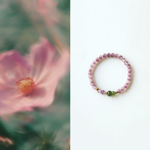 QIANTAO「豆蔻」原创新中式猫眼石天然和田玉葫芦手串礼物清冷感