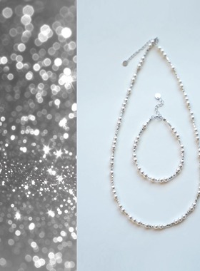 QIANTAO「淡月」原创天然淡水珍珠碎银项链女锁骨链百搭生日礼物