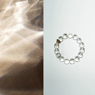 QIANTAO「温风」原创天然双A高净体白水晶手串静心银手链情侣礼物