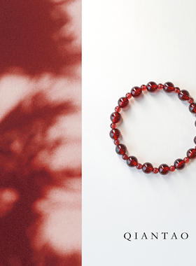 QIANTAO原创「红袖」赵露思同款高品天然石榴石手串情侣手链礼物