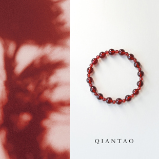 QIANTAO原创「红袖」赵露思同款高品天然石榴石手串情侣手链礼物