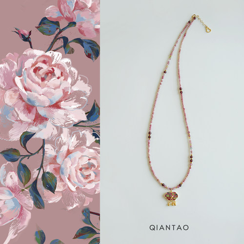 高级感国风彩色串珠平安锁吊坠
