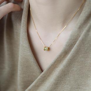 QIANTAO「秋华」原创路路通绿松石好运项链925银镀金转运吊坠礼物