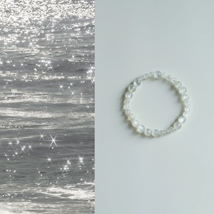 QIANTAO「小庭月」天然白月光水晶小灯泡光感手串转运女生礼物