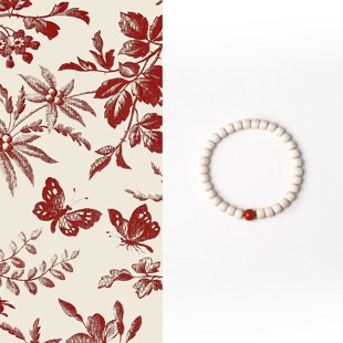 QIANTAO「白月浮川」原创天然冰料高品猛犸象牙手串南红手链礼物