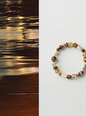 QIANTAO「叁秋」原创天然多宝手链女虎眼石黄水晶招财手串礼物