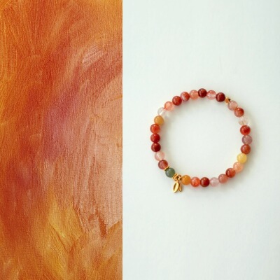 QIANTAO「云裳」原创新中式天然彩兔毛水晶手串招财情侣手链礼物