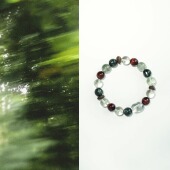 QIANTAO「森植」天然绿水晶绿发晶多宝手串红龙晶水晶招财礼物