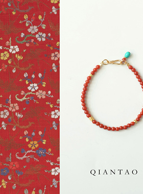 QIANTAO「琴瑟」原创新中式天然南红手串情侣百搭简约女手链礼物