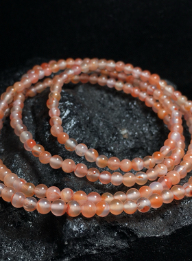 3.8mm天然南红玛瑙冰飘花女款多圈时尚饰品礼物送女友闺蜜生日