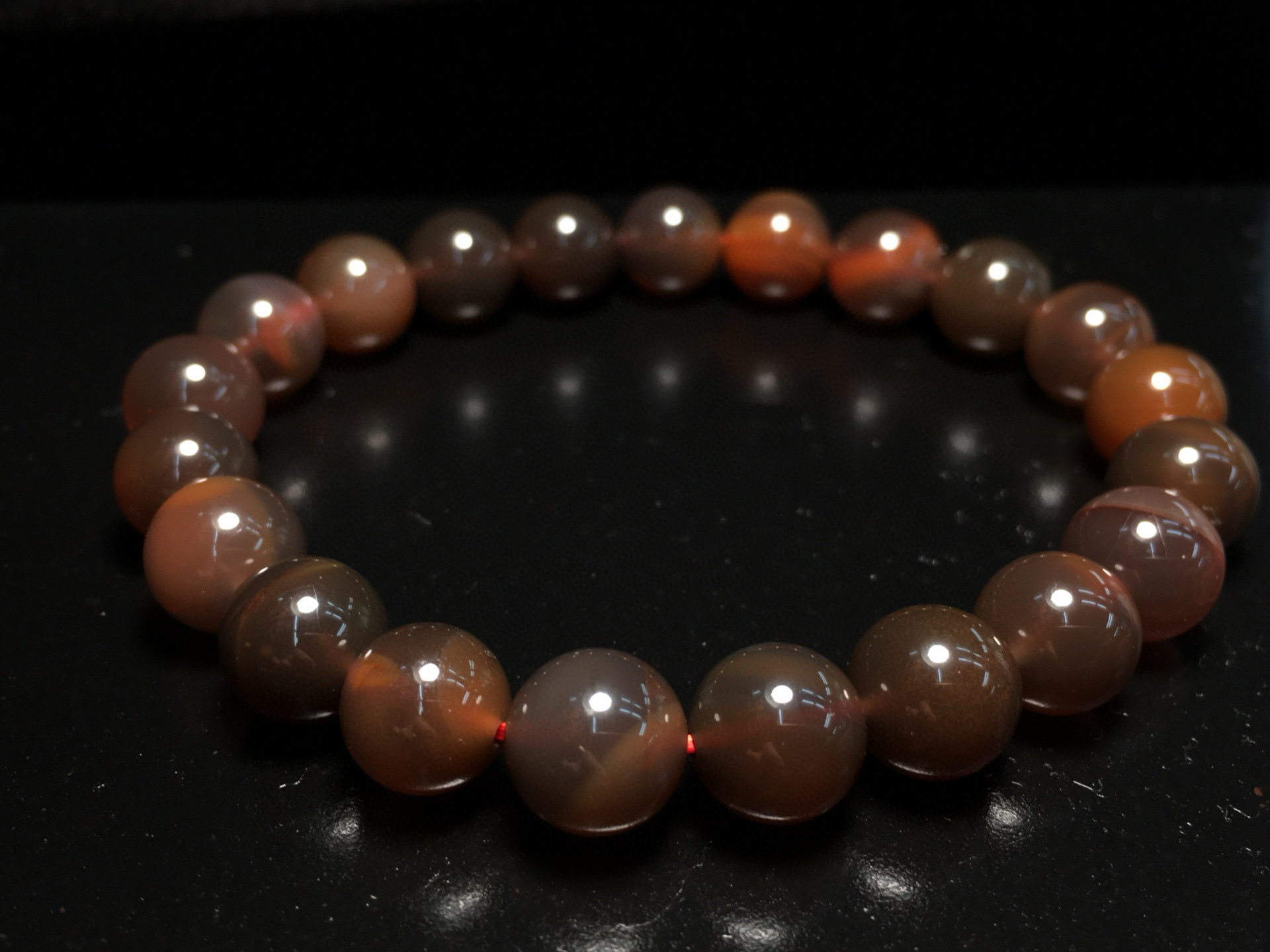 9.5mm天然南红玛瑙手链女款手串圆珠子配珠饰品送礼黑冻包浆