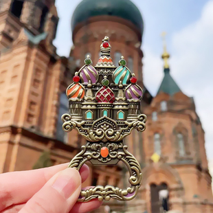 哈尔滨文创冰箱贴冰雪大世界音乐公园雪人中央大街东北菜纪念礼品