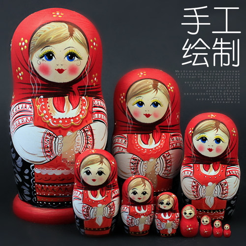 手绘俄罗斯套娃10层7层特色创意哈尔滨满洲里旅游纪念礼物儿童礼