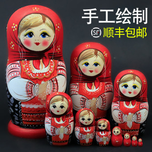 手绘俄罗斯套娃10层特色创意哈尔滨满洲里旅游纪念礼物六一儿童礼