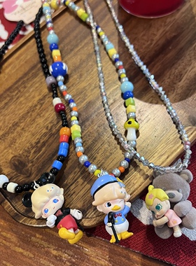 泡泡玛特米老鼠唐老鸭熊短款项链