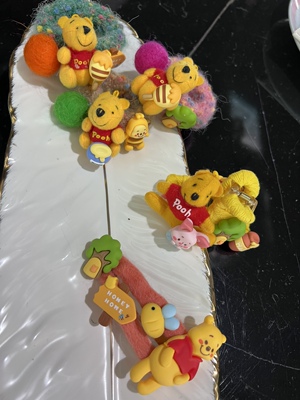 维尼小熊噗噗卡通发圈头绳发饰