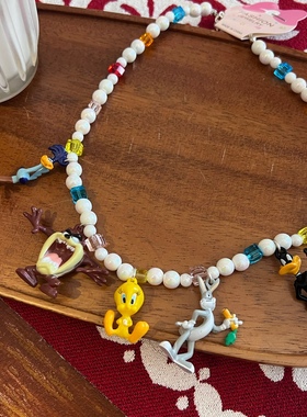 时尚biling闪亮水晶项链崔弟鸭火鸡兔八哥树脂卡通短款项链颈链