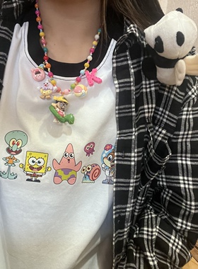 阿拉蕾恐龙彩色颈链短链少女心