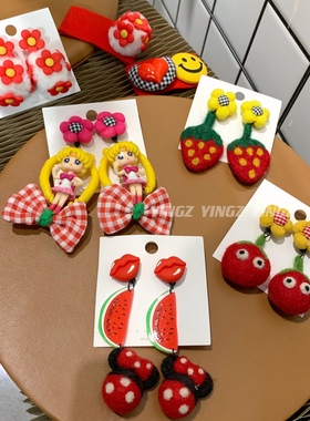 新年圣诞节节日气息红色可爱掰掰夹发夹少女心头饰后脑晒刘海夹