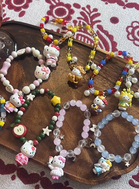 kittyY2K日韩水晶串珠弹力手链