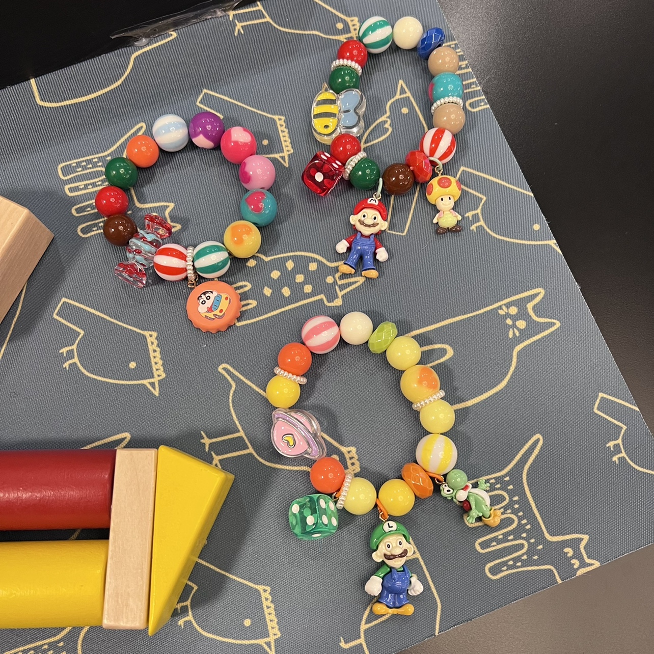 串珠马里奥兄弟手环饰品网红